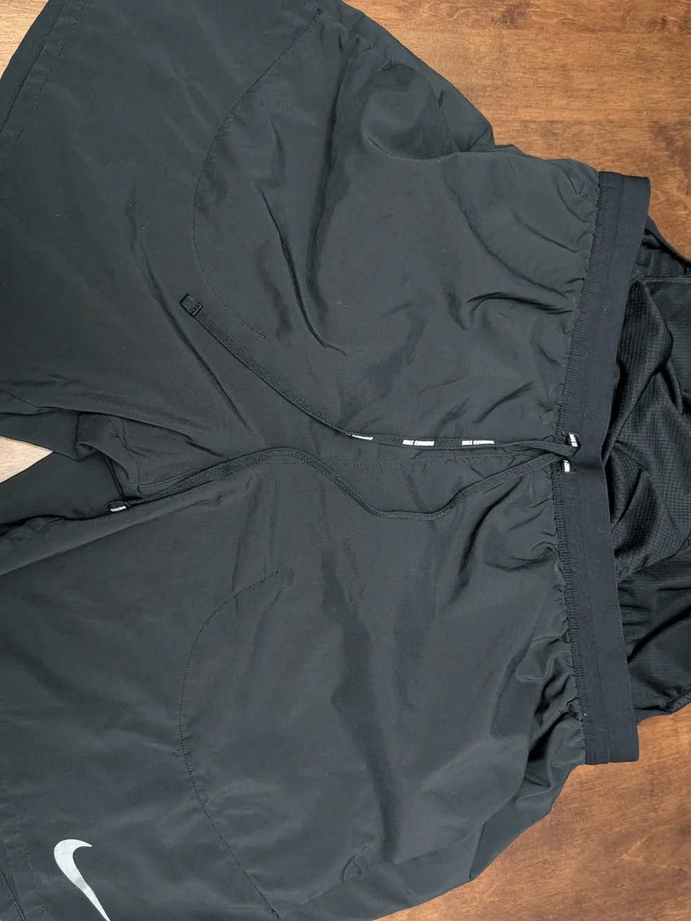 Nike Dri Fit Black Athletic Shorts with Swoosh And Brief Liner